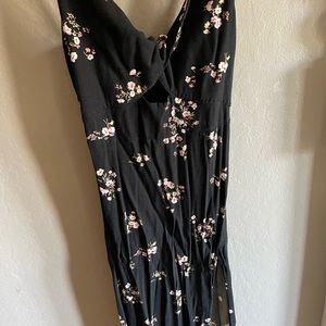 twist front cutout midi dress with slit